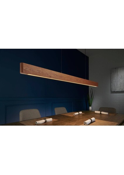 120 cm Modern Tasarımlı Dekoratif Aydınlatma Avizesi -Doğal Masif Ahşap Iç Mekan Aydınlatması