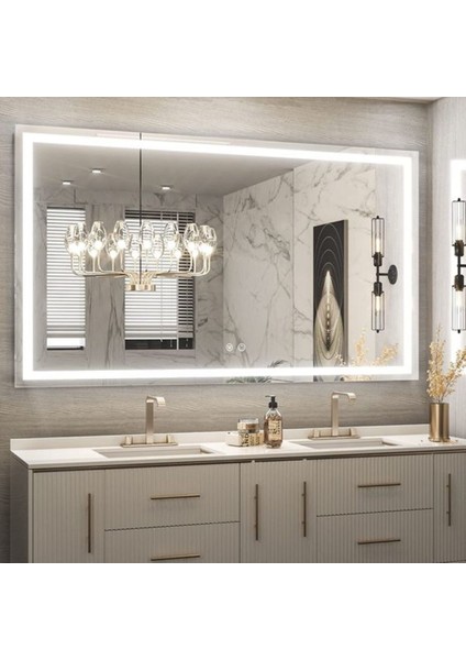 80 cm Ledli Banyo Aynası-Konsol Makyaj Aynası