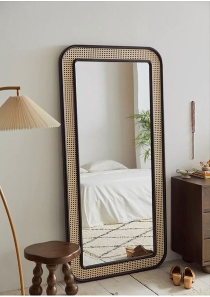 Hasır Dekoratif Duvar - Hazeran Örgülü Boy - Retro Boy Aynası-39