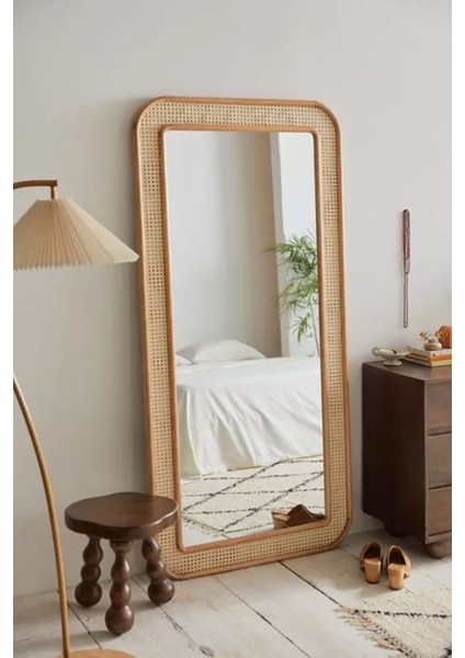 Hasır Dekoratif Duvar - Hazeran Örgülü Boy - Retro Boy Aynası-39 fiyatları