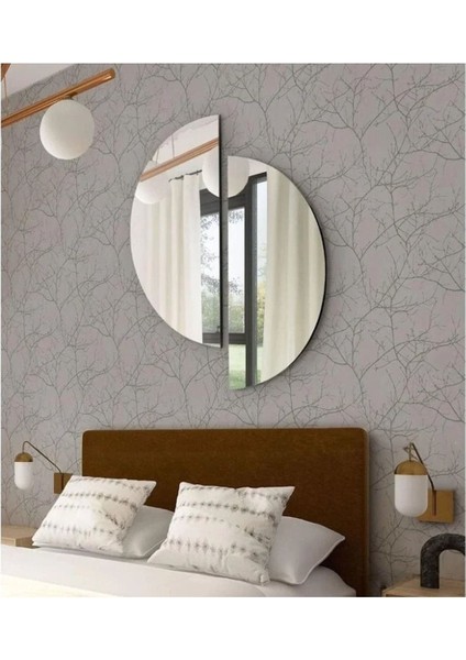 60 cm Yuvarlak Duvar Dekorasyon Aynası - Konsol Üstü Salon Dekorasyon AYNASI-395