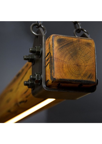 180 cm Modern Tasarımlı Dekoratif Aydınlatma Avizesi -Doğal Masif Ahşap Iç Mekan Aydınlatması fırsatları