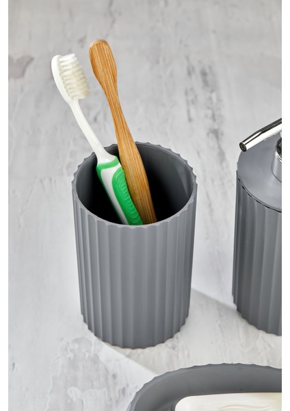 Este 3 Parça Yuvarlak Lavabo Banyo Seti - Sıvı Sabunluk Katı Sabunluk Diş Fırçası modelleri