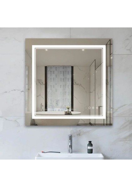 80 cm Ledli Banyo Aynası-Konsol Makyaj Aynası