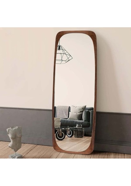 200 cm Dekoratif Duvar Boy Aynası-Doğal Ahşap Masif ÇERÇEVELI(ÖZELLEŞTIRILEBILIR)-474