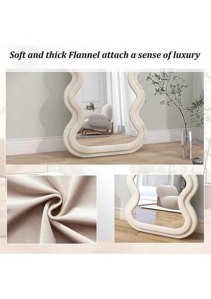 180 cm Kadife Kumaş Çerçeveli Dekoratif Duvar Boy Aynası - Konsol Üstü Salon Aynası fırsatları