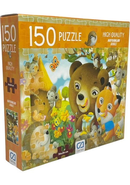 Hayvanlar 150 Parça 34X24CM Çocuk Puzzle Yapboz Serisi