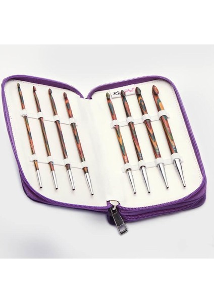 Knitpro Symfonie Deluxe Değiştirilebilir Tunus Tığı Seti 20670 + Balım Örgü Evi Şiş Ölçer Hediyeli