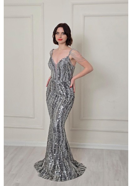 Gri Sarkaçlı Abiye 715