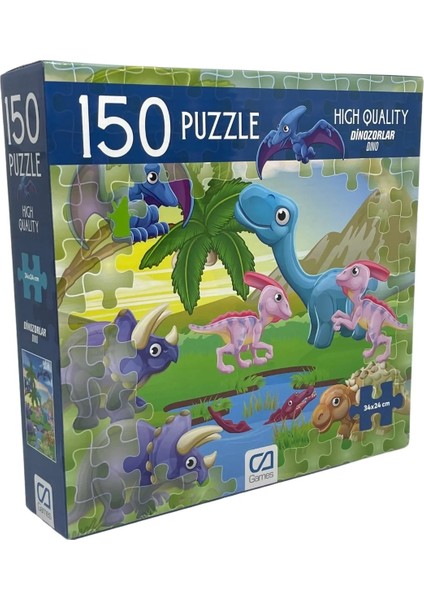 Dinozorlar 150 Parça 34X24CM Çocuk Puzzle Yapboz Serisi