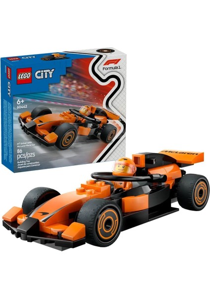 60442 LEGO City Mclaren Yarış Arabalı F1 Sürücüsü 86 Parça +6 Yaş