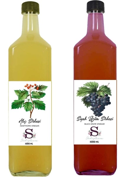 Doğal Alıç Sirkesi 1000 ml - Doğal Siyah Üzüm Sirkesi 1000 ml