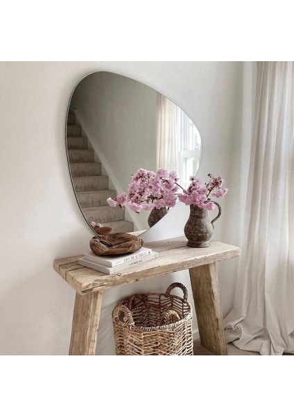 70 cm Asimetrik Duvar Dekorasyon Aynası - Konsol Üstü Salon Dekorasyon AYNASI-824