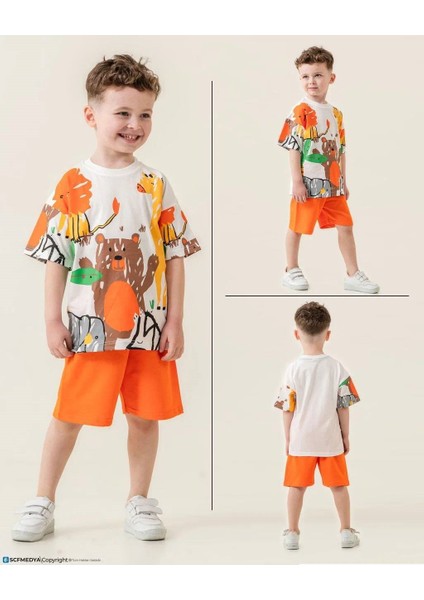 Erkek Çocuk Baskılı Alt-Üst Şortlu Takım, Erkek Çocuk Yazlık Takım