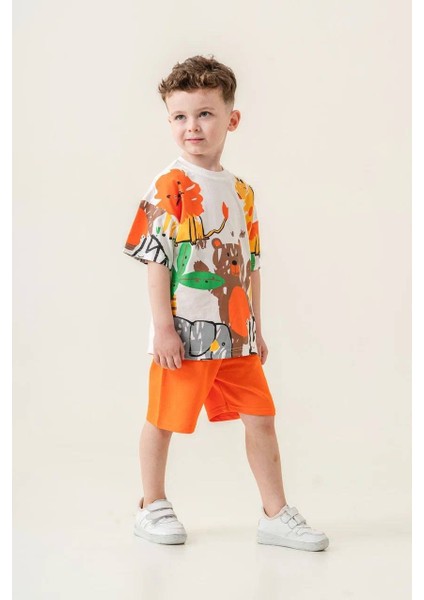 Erkek Çocuk Baskılı Alt-Üst Şortlu Takım, Erkek Çocuk Yazlık Takım modelleri