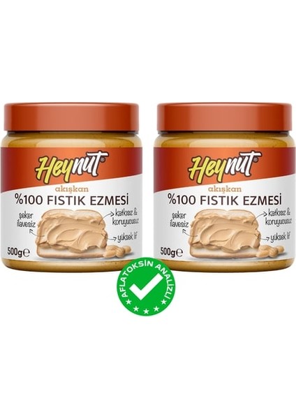 %100 Fıstık Ezmesi (Akışkan Kıvam) 500G x 2 Adet