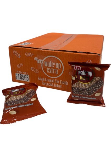 Wafe Up Kakaolu Yer Fıstıklı Atıştırmalık Gofret 30Lu (30x32gr)