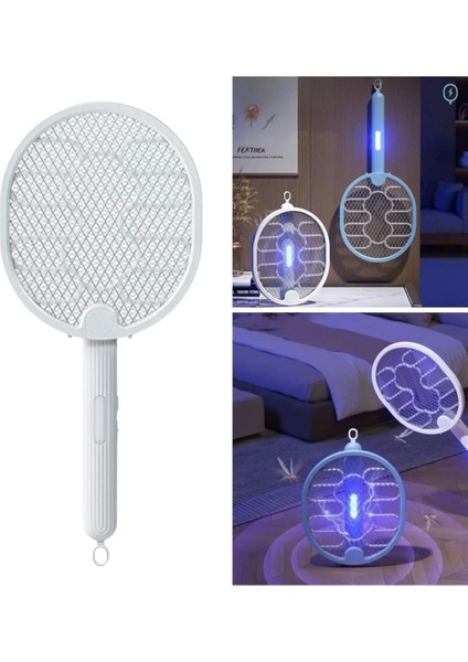 Buffer® Sinek Öldürücü Masaüstü Olabilen Katlanabilir Şarjlı Sinek Raketi 5W 400MAH