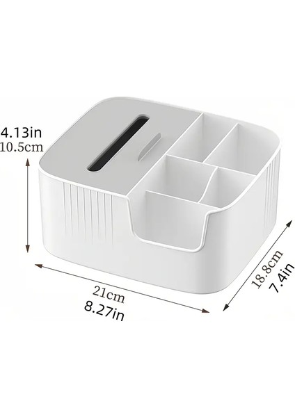 Makyaj ve Kozmetik Düzenleme Kutusu Organizer Kutusu Banyo Yüz Serumu Masa Düzenleyici Saklama 5+1 Bölmeli Peçetelikli Modern Tasarım Makyaj ve Masa Toplama Kutusu fiyatları