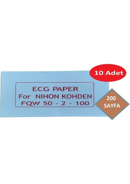 Ecg Kağıdı Nihon Kohden Fqw 50-2-100 Z Katlamalı 10 Adet 200 Sayfa