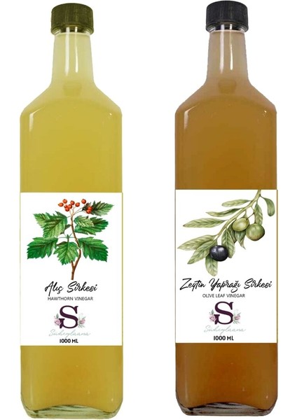 Doğal Alıç Sirkesi 1000 ml - Doğal Zeytin Yaprağı Sirkesi 1000 ml