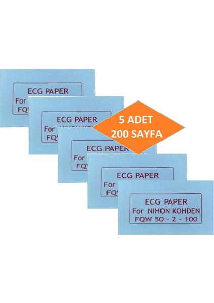 Ecg Kağıdı Nihon Kohden Fqw 50-2-100 Z Katlamalı 5 Adet 200 Sayfa