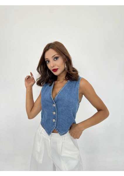 6887 Kot Yelek-Mavi