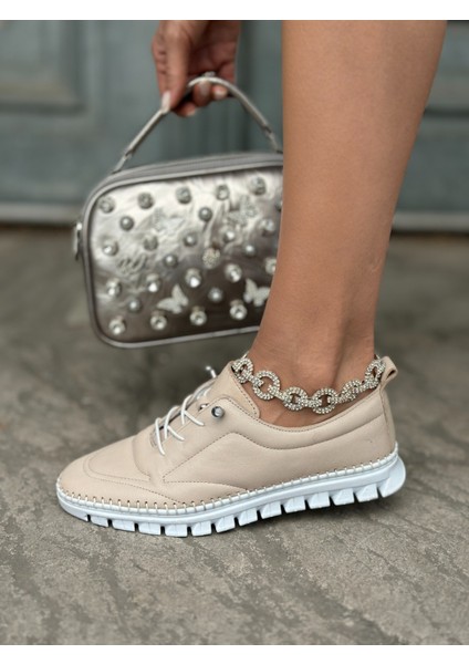 Ajla 1 Deri Spor Ayakkabı Bej