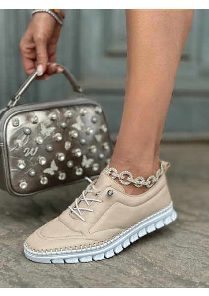 Ajla 1 Deri Spor Ayakkabı Bej fiyatları