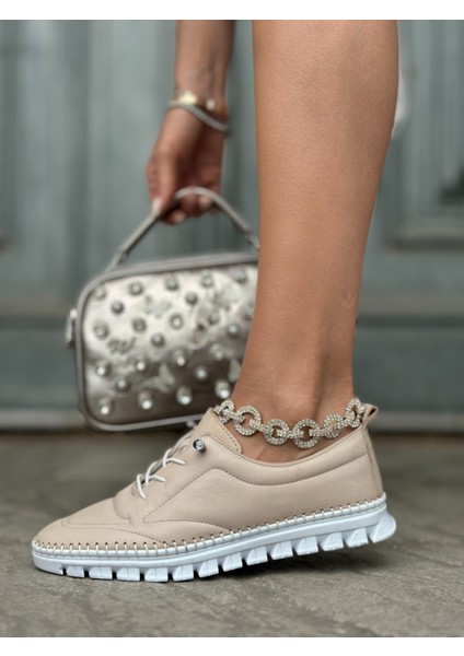 Ajla 1 Deri Spor Ayakkabı Bej modelleri