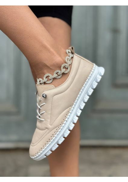 Ajla 1 Deri Spor Ayakkabı Bej fırsatları