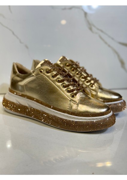 Avani Kristal Taşlı Spor Ayakkabı Gold fiyatları