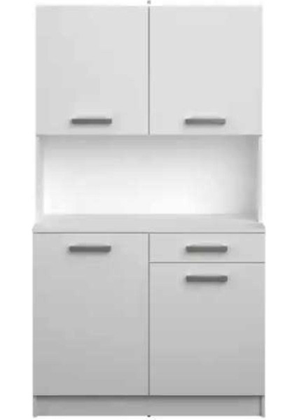 Arslan Çok Amaçlı Dolap-Mikrodalga-Erzak-Airfryer-Mutfak-Kiler Dolabı-Kahve KÖŞESI-BEYAZ-100 cm
