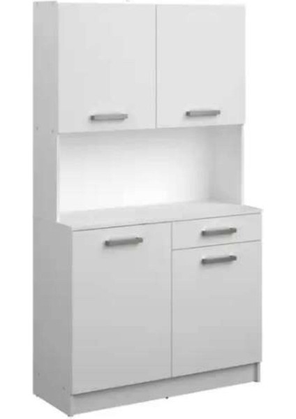 Arslan Çok Amaçlı Dolap-Mikrodalga-Erzak-Airfryer-Mutfak-Kiler Dolabı-Kahve KÖŞESI-BEYAZ-100 cm