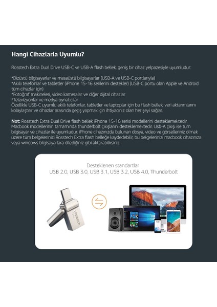 Extra Dual Drive 128GB USB 3.0 To Type-C 150MB-SN Flash Bellek