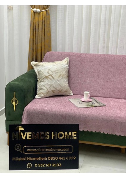 Nivemeshome Çekyat Örtüsü Gül Kurusu