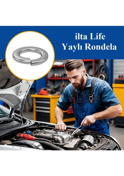 Rondela Yaylı M16 Dın 127 Siyah Inox Paslanmaz Çelik 25 Adet modelleri