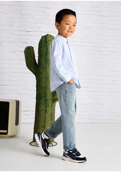 04-10 Yaş Arası Gri-Mavi Mayoral Kot Pantolon - Gri-Mavi