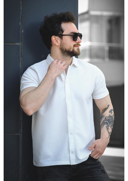 Vitto Otoban Kumaş Slim Likralı Kısa Kol Erkek Gömlek fiyatları