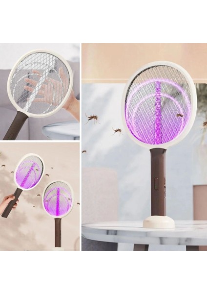 Şarjlı Sinek Öldürücü Masaüstü Standlı,mor Işık 43CM Sinek Kovucu Raket fiyatları