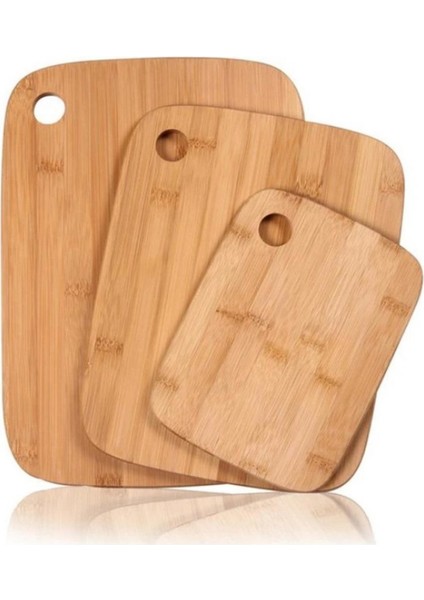 Bambu 3lü Kesme Tahtası Et Sebze ve Meyve Balık Tavuk Kesim Tahtası Doğal Bambu fırsatları