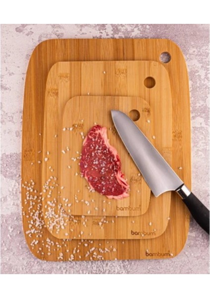 Bambu 3lü Kesme Tahtası Et Sebze ve Meyve Balık Tavuk Kesim Tahtası Doğal Bambu indirimleri