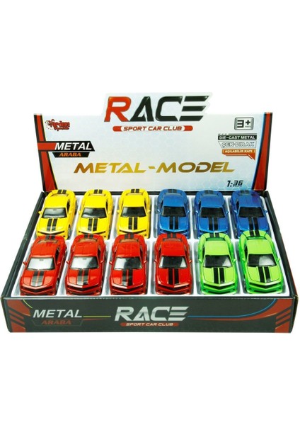 80137-12 Çek Bırak Şeritli Spor Araba 1:36 -Vardem Oyuncak