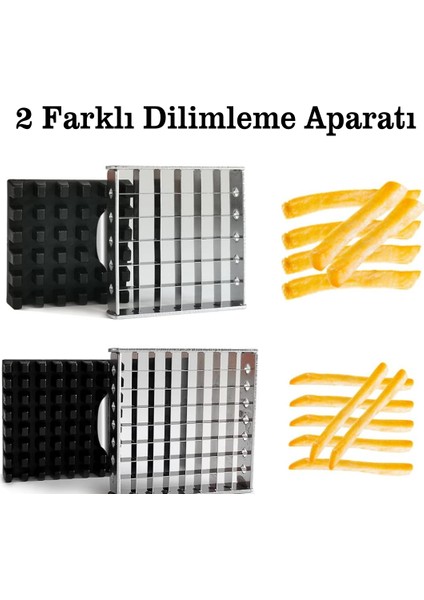 Çelik El Tipi Patates Sebze Dilimleyici Küp Rende Doğrayıcı