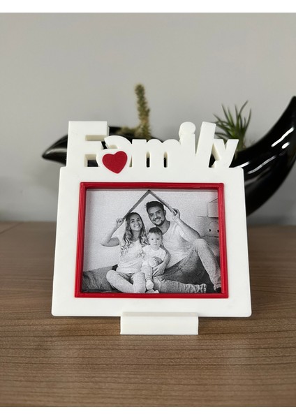 Aile Fotoğraf Çerçevesi Family Yazılı Kalpli Çerçeve Dekoratif Modern Anı Çerçeve fırsatları