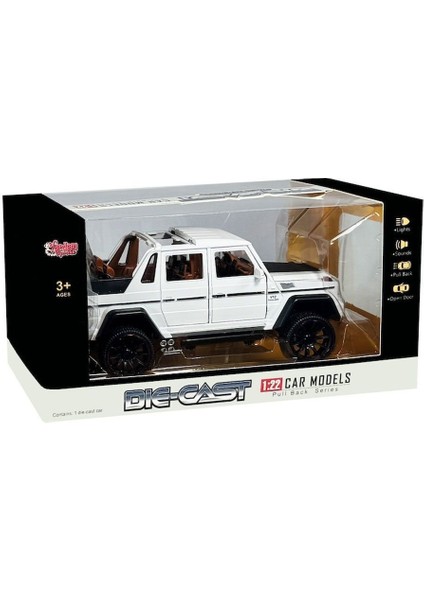 HCL-902 Çek Bırak 1:22 Sesli ve Işıklı Metal Jeep -Vardem