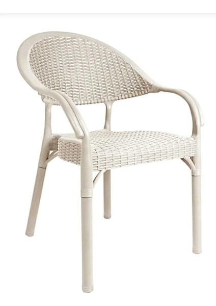 Bambu Rattan Kollu Sandalye Koltuk 4'lü Set