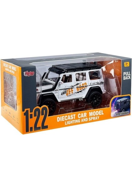 HCL-801P Çek Bırak 1:22 Sesli ve Işıklı Buhar Çıkartan Metal Jeep -Vardem