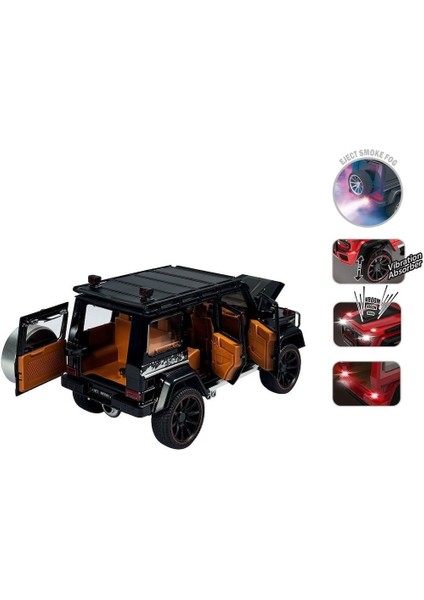 HCL-801P Çek Bırak 1:22 Sesli ve Işıklı Buhar Çıkartan Metal Jeep -Vardem