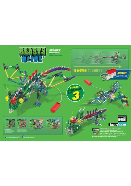 K’nex Stompz Yapım Seti (Motorlu) Beasts Alive Knex 34485